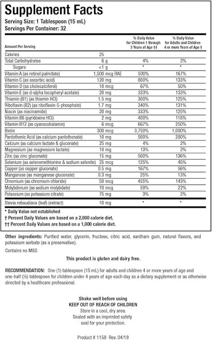 Biotics Research Aqueous Multi Plus Liquid Multi Vitamin and Mineral, Full Spectrum Vitamin and Mineral Formula, 16 Fluid Ounces