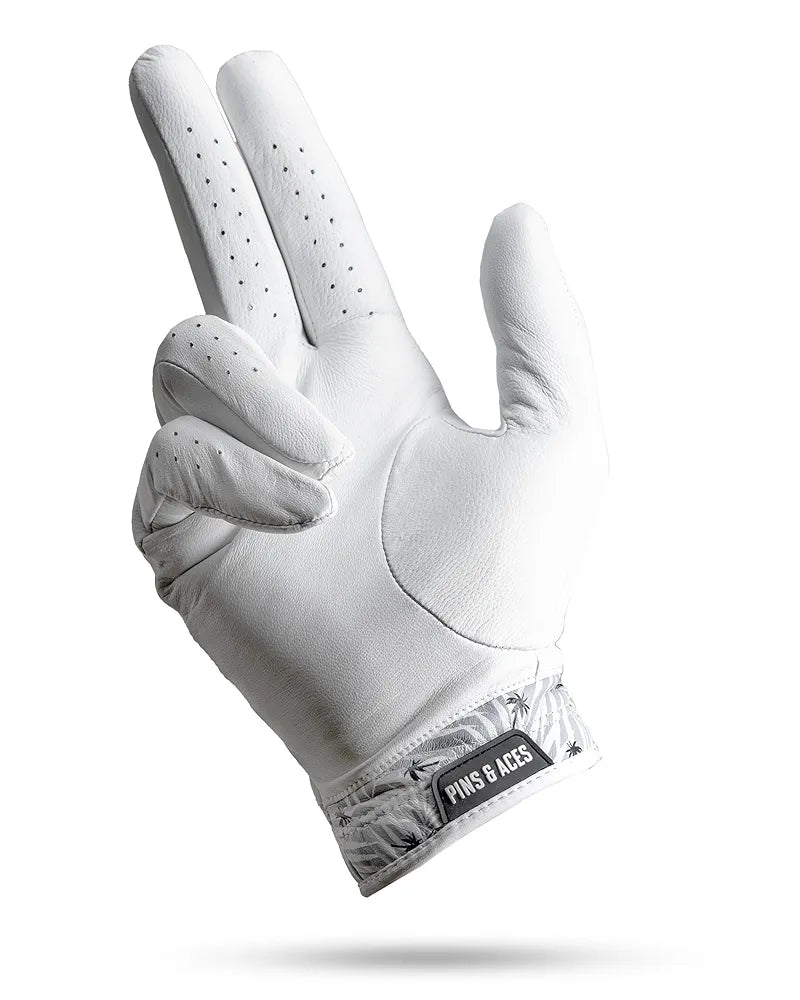 Pins & Aces - Palm Sunday Golf Glove Design - Premium AAA Cabretta Leather, Long-Lasting Durable Tour Glove for Men or Women - Premium Leather Golf Glove Left & Right Hand