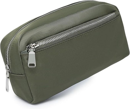 Nylon Female cosmetic bags Canvas toiletry bags Wash bags with large capacity Simple design (Nylon/Army Green)