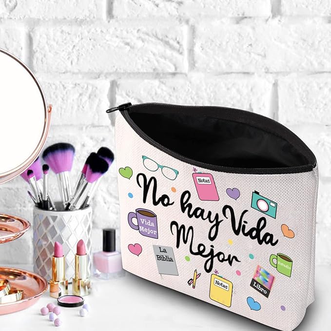 WZMPA JW Pioneer Cosmetic Makeup Bag JW Spanish Pioneer Gifts No Hay Vida Mejor Zipper Pouch Bag For Women Girls (No Hay Vida)