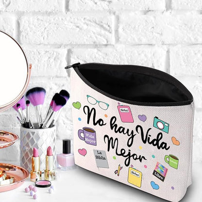 WZMPA JW Pioneer Cosmetic Makeup Bag JW Spanish Pioneer Gifts No Hay Vida Mejor Zipper Pouch Bag For Women Girls (No Hay Vida)