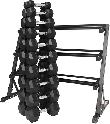 Premium Rubber Coated Hex Dumbbell Weight Set, Multiple Packages