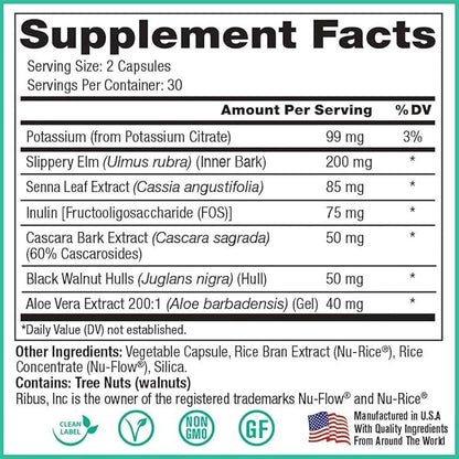 Peak Pure & Natural Colon Support - Colon Cleanse and Detox Supplement for Digestive Health - Gut Health Support with Inulin and Senna Leaf Extracts - with Fiber, Prebiotics, and Probiotics - 2 Pack