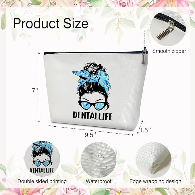 Makeup Bag - Dental Life, Gift for Her, Women, Dentists, Dental Hygienist Student, Dental Assistant, Multifunction Makeup Bag Purse, Toiletry Makeup Bag Pouch Travel Accessories -11