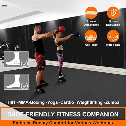 Large Exercise Mat 8'x5' 12'x6' Workout