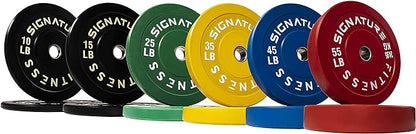 Signature Fitness 2" Olympic Bumper Plate Weight Plates 7FT Olympic