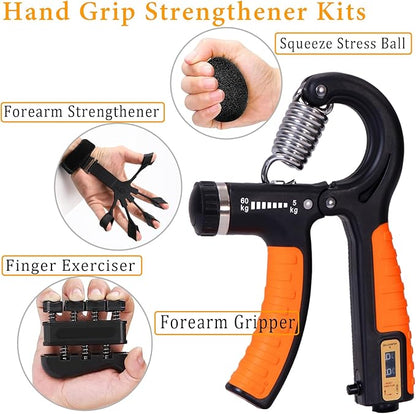Grip Strength Trainer with Forearm Strengthener Recover(5 PCS)