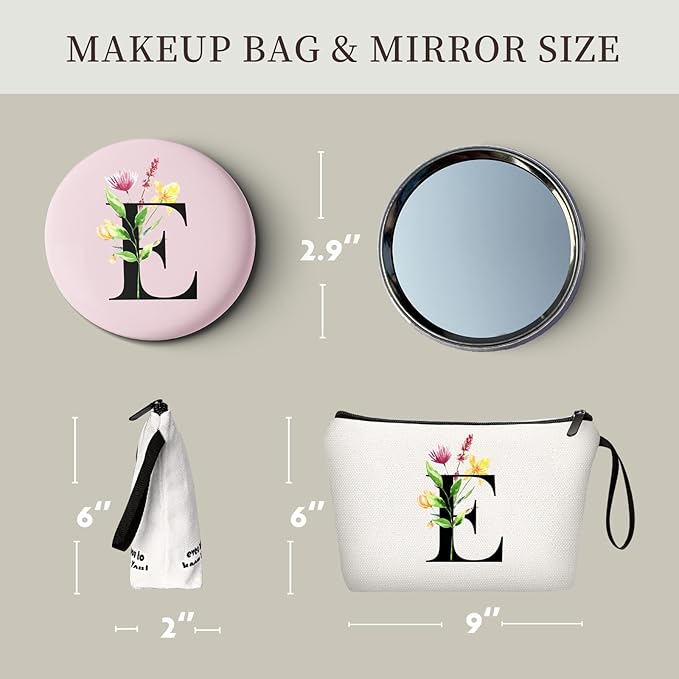 SEAMOON Bridesmaid Proposal Bridal Birthday Unique Gifts for Women Bride Friend Bestie Personalized Travel Make up Cosmetic Bag with Mirror Valentines Mothers Day Christmas Graduation E