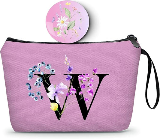 SEAMOON Birthday Inspirational Bridesmaid Proposal Team Small Gifts for Women Mom Aunt Teacher Sister Coworkers Makeup Cosmetic Bag Travel with Mirror Mothers Day Christmas Graduation W