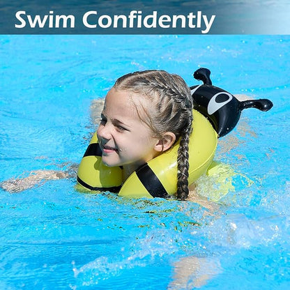 Kids Swimming Bee Floaties for Boys and Girls 3-6yrs Old,Inflatable Swim Vest Sea for Children Beach Pool – Learn to Swim Floaty for Weight 33-50lbs Pool