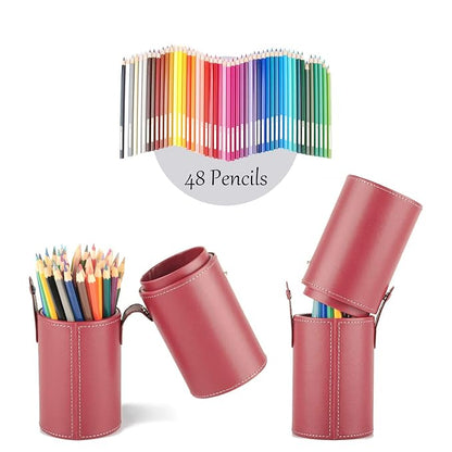 Narwey Makeup Brush Holder Travel Brushes Case Bag Cup Storage Dustproof for Women (Red)