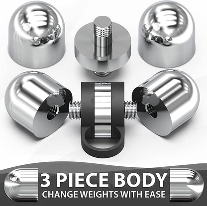 Synergee Cardio Hand Weights. Steel Hand Weights Dumbbell Set with Anti-Slip Silicone Finger Loop for Workout, Fitness, Training for Men and Women. Sold in Pairs. Available in 1lb, 1.5lb and 2lb Sets