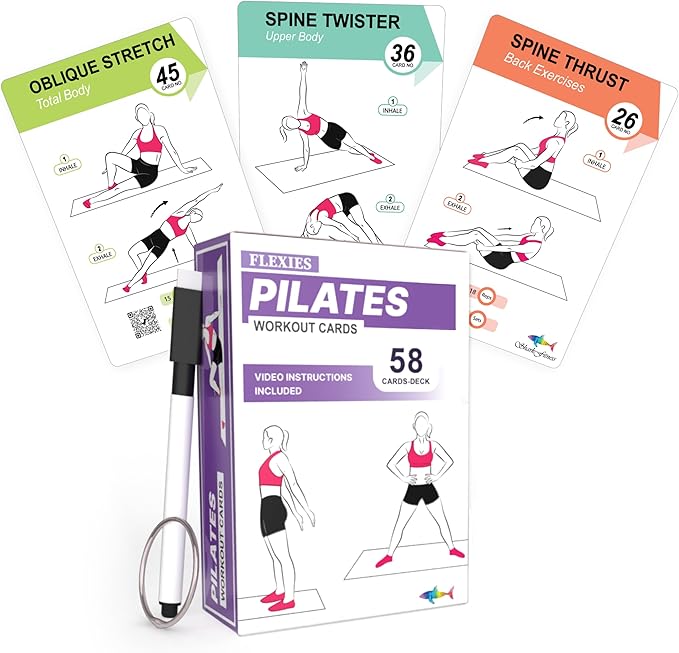 Pilates Workout Cards - 58 Exercise Cards