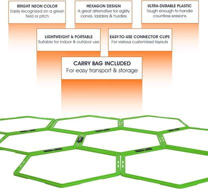Yes4All Hex Agility Rings/Speed Rings with Carrying Bag