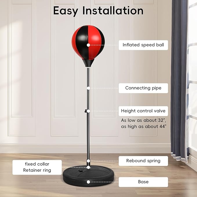 Punching Bag for Kids, Boxing Bag for 3-8 Years Old, Punching Bags with Height Adgustable Stand, Kids Boxing Set with Gloves, Sport Toy for Boys & Girls