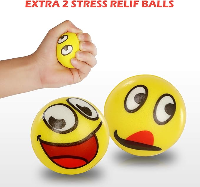 Goldboy Stress Buster - Desktop Punching Bag with Stand and 2 Extra Balls, Boxing Reflex Bag (Red)