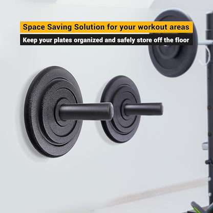 A2ZCARE Wall Mount Weight Plate Holder – Fits 2” Olympic Weight Plates