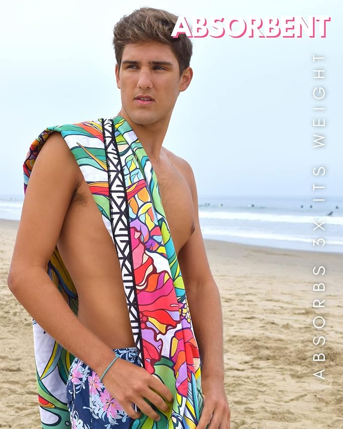 ECCOSOPHY Microfiber Beach Towel - Sand Free Towels 71x35 in