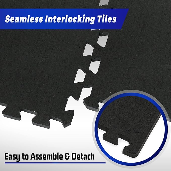 SUPERJARE 0.79 Inch Gym Flooring for Home Gym 6 Tiles