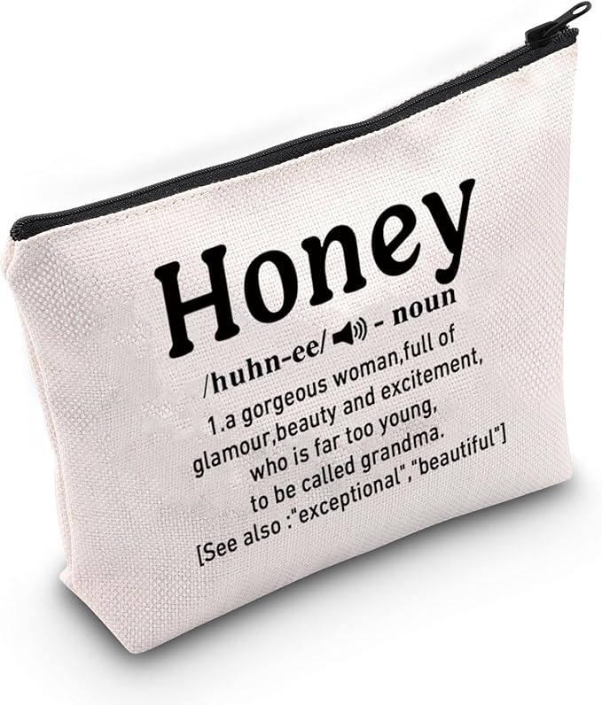 ZJXHPO Honey Definition Cosmetic Bag, Grandma Survival Kit, Best Grandma Ever Makeup Bag With Zipper, Appreciation Gift for Mothers Day