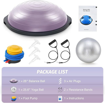 ZELUS 25in. Balance Ball 1500lb Inflatable 2 Bands,