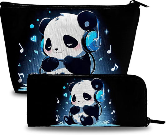 Cute Panda Makeup Bag for Women Girls Cartoon Travel Bags Cosmetic Bag Make Up Bags Zip Pouch for Travel Essentials