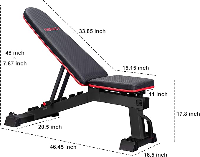 DERACY Adjustable Weight Bench for Full Body Workout