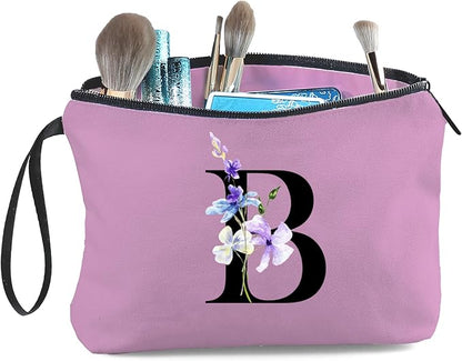 SEAMOON Birthday Inspirational Bridesmaid Proposal Team Small Gifts for Women Mom Aunt Teacher Sister Coworkers Makeup Cosmetic Bag Travel with Mirror Mothers Day Christmas Graduation B