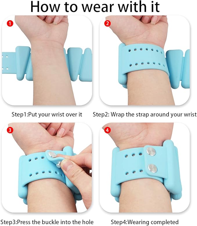 Silicone Wrist Weight Band Wristband(2-PCS Set, 1Lb/pcs S,2Lb/PCS S,2Lb/PCS L)