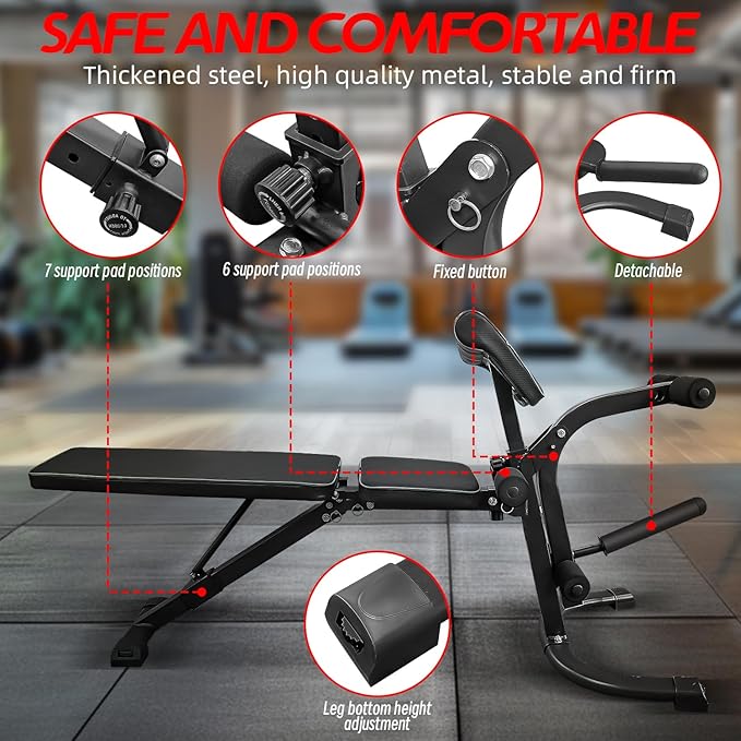Multi-Functional Adjustable Weight Bench for Full Body Workout