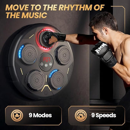 Music Boxing Machine, Boxing Machine with Beat Sync, Music Boxing for Adults and Kids, 9 Modes & 9 Speeds Includes Boxing Gloves