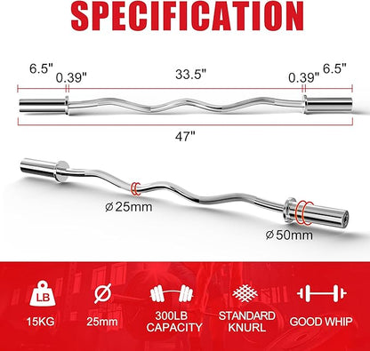 Olympic Barbell Curl Bar EZ Bar Strength Training