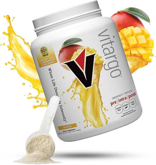 Vitargo Carbohydrate Powder | Feed Muscle Glycogen 2X Faster | 4.4 LB Mango Pre Workout & Post Workout | Carb Supplement for Recovery, Endurance, Gain Muscle Mass