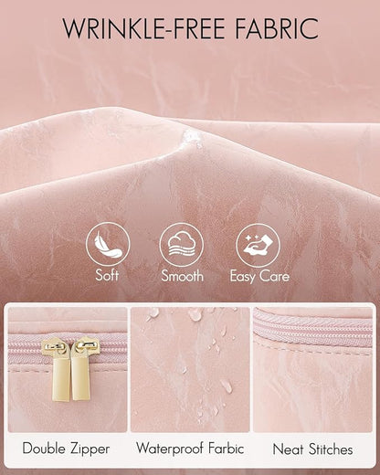 Vlando Travel Makeup Bag Small Makeup Bag Pouch for Purse Gifts for Women Travelers Girls Teacher Travel Toiletry Bag-Sand Pink