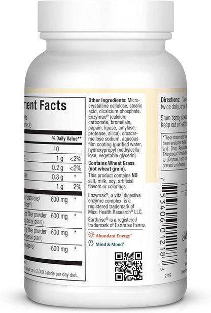 Maxi Health Green Vitality - Green Superfood - Energy and Mood Formula - 180 Tablets - Kosher