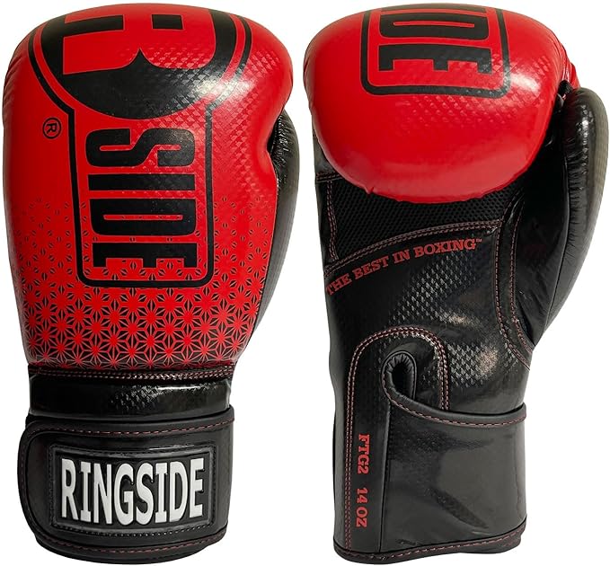 Ringside Apex Flash Sparring Gloves, IMF-Tech Boxing Gloves with Secure Wrist Support, Synthetic Boxing Gloves for Men and Women, Crimson and Black, 14 oz