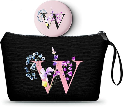 SEAMOON Women Birthday Unique Maid of Honor Friendship Gifts for Women Sister Bridesmaid Bride Personalized Travel Makeup Cosmetic Bag with Mirror Valentines Mothers Day Christmas Graduation W