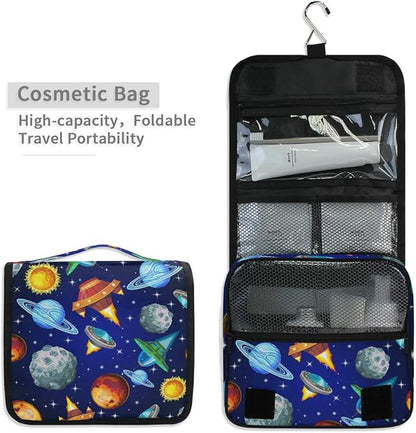 senya Hanging Travel Toiletry Bag Kit Boys Makeup Case Cosmetics Organizer for Men Women (Universe Galaxy Planet Nebula)
