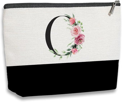 Initial Makeup Bag, Personalized Gifts for Women, Personalized Makeup Bag, Bridesmaid Gifts, Cosmetic bags for Women (Letter O)