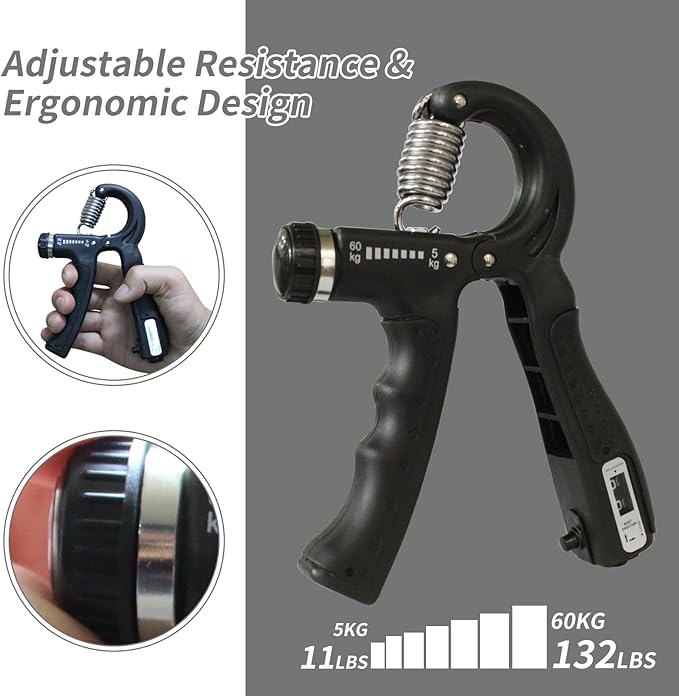 Grip Strength Trainer 11-132 Lbs (5-60kg), Forearm