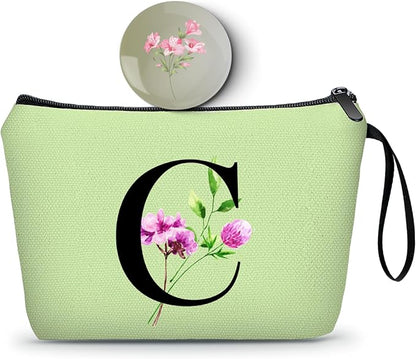 SEAMOON Birthday Thank You Appreciation Monogrammed Gifts for Mom Aunt Teacher Sister Friend Coworkers Bride Bridesmaid Makeup Cosmetic Bag with Mirror Mothers Day Christmas Graduation C