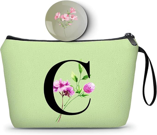 SEAMOON Birthday Thank You Appreciation Monogrammed Gifts for Mom Aunt Teacher Sister Friend Coworkers Bride Bridesmaid Makeup Cosmetic Bag with Mirror Mothers Day Christmas Graduation C
