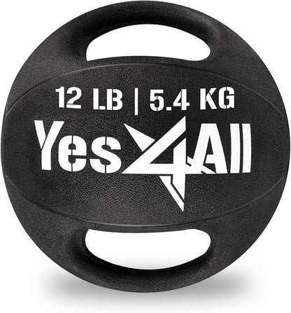 Yes4All Medicine Ball Dual Grip/Exercise Weighted Ball