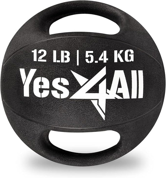 Yes4All Medicine Ball Dual Grip/Exercise Weighted Ball