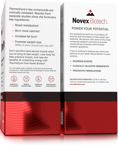 Novex Biotech ThermoDyne - Thermogenic Fat Burner – Appetite Suppressant – Metabolism Boost – Burn Calories – Energy Booster – Improve Focus – Fat Burning Pills – Promote Lean Muscle Tone - 120 Pills