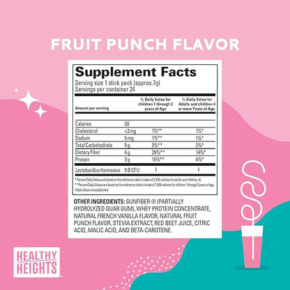 Healthy Heights Happy Tummies Prebiotic and Probiotic Fiber Supplement for Kids Ages 2+, 2 Pack