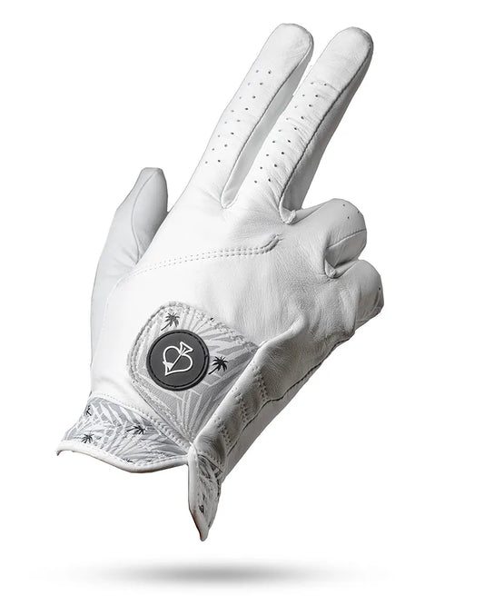 Pins & Aces - Palm Sunday Golf Glove Design - Premium AAA Cabretta Leather, Long-Lasting Durable Tour Glove for Men or Women - Premium Leather Golf Glove Left & Right Hand