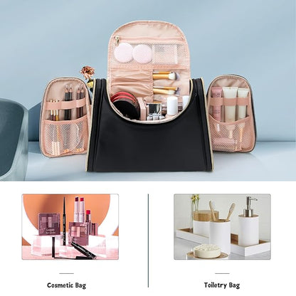 Ethereal Large Makeup Bag, Travel Makeup Bag Large Capacity Toiletry Bag with Shoulder Strap for Cosmetics Makeup Brushes Organizer