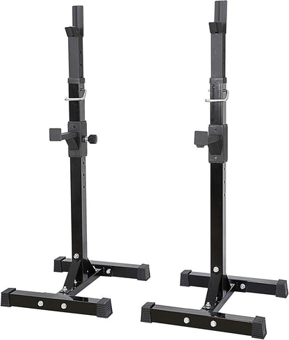 ANT MARCH Pair of Adjustable Height 40"-66" Portable Dumbbell Racks Sturdy Steel Squat Rack Barbell Free Bench Press Stands Home Gym Load 550Lbs Dipping Station