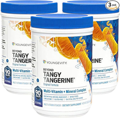 Youngevity Beyond Tangy Tangerine - Original Formula | Multi-Vitamin & Mineral Complex | Made with Natural & Whole Foods | 5,745 ORAC | 3 Pack